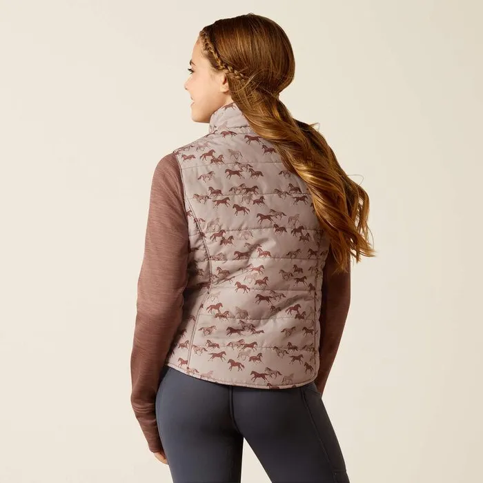 Kids Jackets and Vests Ariat Bella Reversible Insulated Vest Scattering Horses