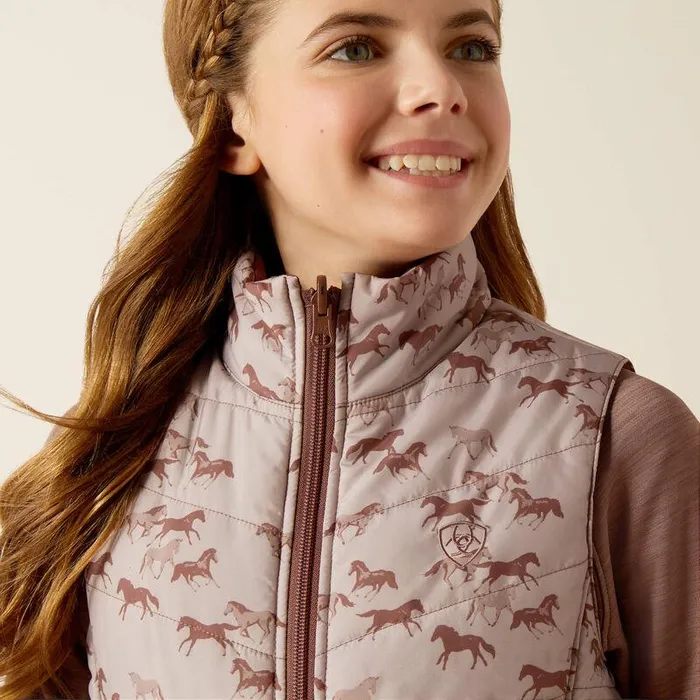 Kids Jackets and Vests Ariat Bella Reversible Insulated Vest Scattering Horses