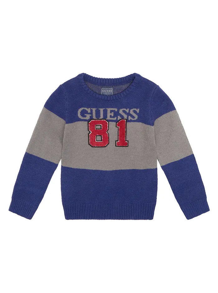 Kids Little Boy GUESS Blue Logo Knit Jumper 27
