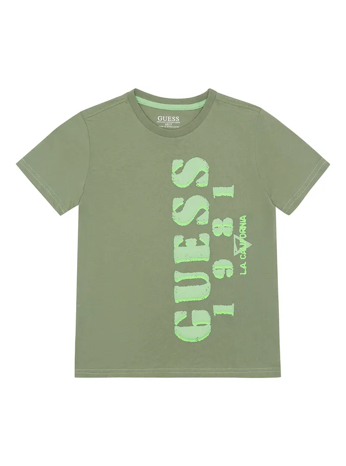 Kids Little Boy GUESS Green Logo Tshirt 27