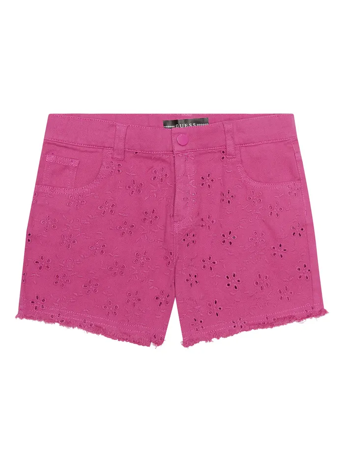 Kids Little Girl GUESS Purple Dragonfruit Denim Shorts 27