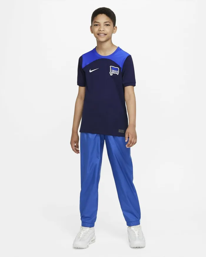Kids Nike All Clothing Hertha BSC 202223 Stadium Away Blackened Bluehyper Royalwhite