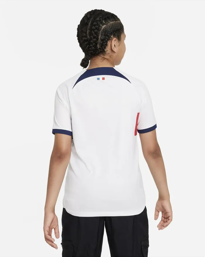 Kids Nike All Clothing Paris SaintGermain 202324 Stadium Away Whitemidnight Navymidnight Navy