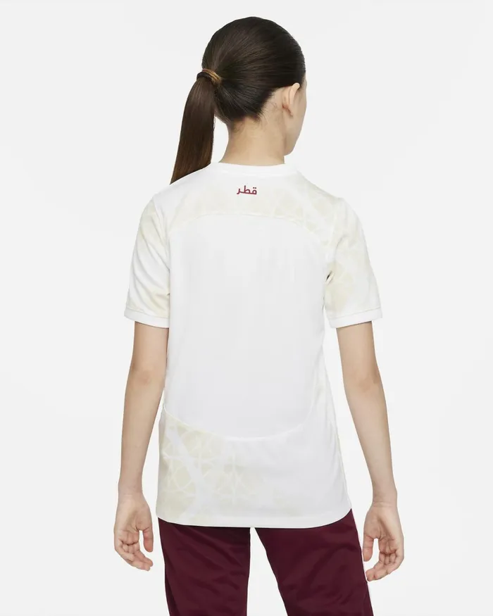 Kids Nike All Clothing Qatar 202223 Stadium Away Whitebeachdesert Maroon