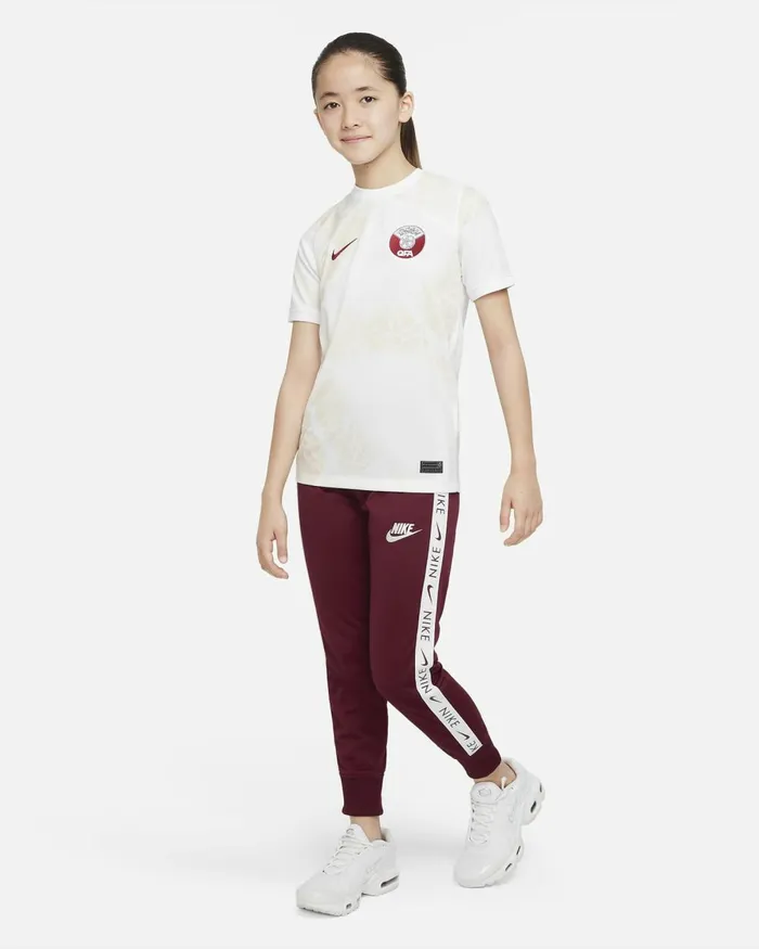Kids Nike All Clothing Qatar 202223 Stadium Away Whitebeachdesert Maroon