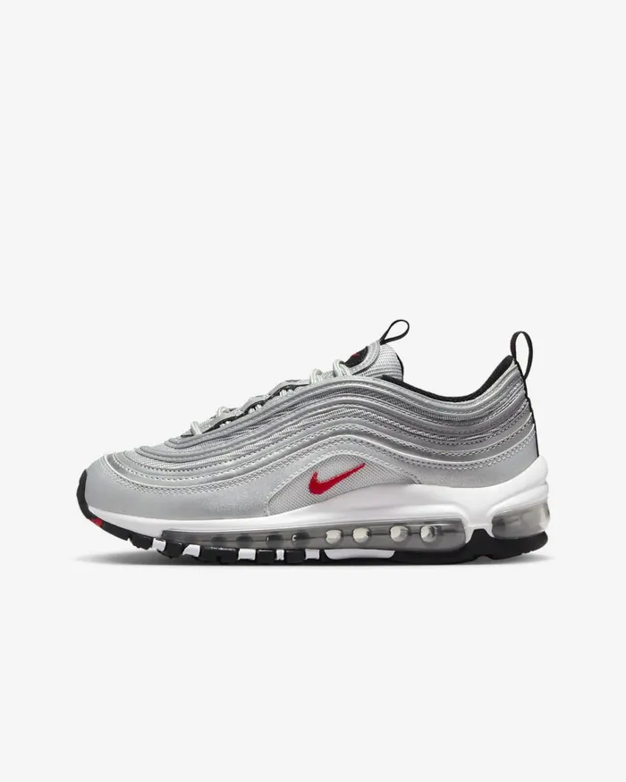 Kids Nike Older Kids 7 8211 15 Years Air Max 97 Metallic Silverwhitevarsity Red