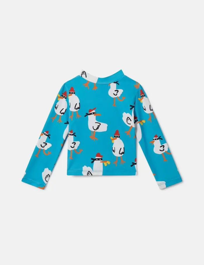 Kids Seagull Bandit Rash Top Turquoise Stella McCartney Baby Boys