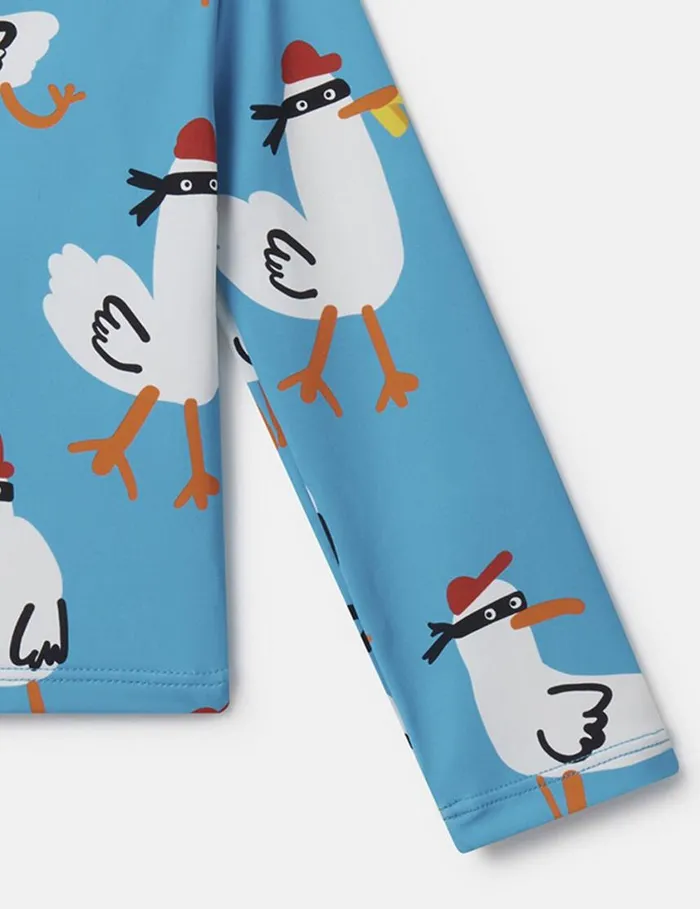 Kids Seagull Bandit Rash Top Turquoise Stella McCartney Baby Boys Kids Seagull Bandit Rash Top Turquoise Stella McCartney Baby Boys