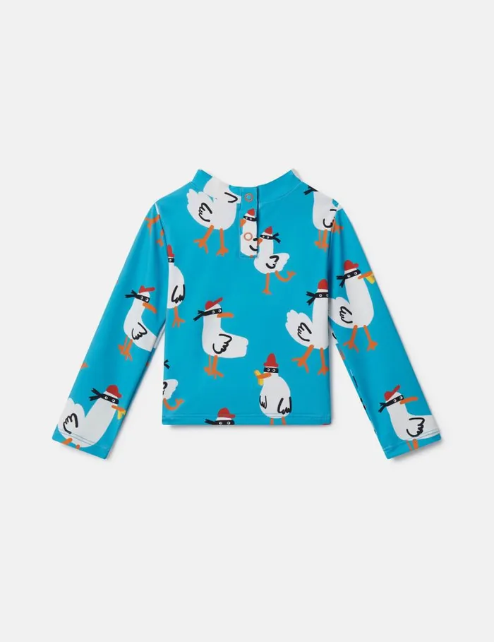 Kids Seagull Bandit Rash Top Turquoise Stella McCartney Baby Boys Kids Seagull Bandit Rash Top Turquoise Stella McCartney Baby Boys