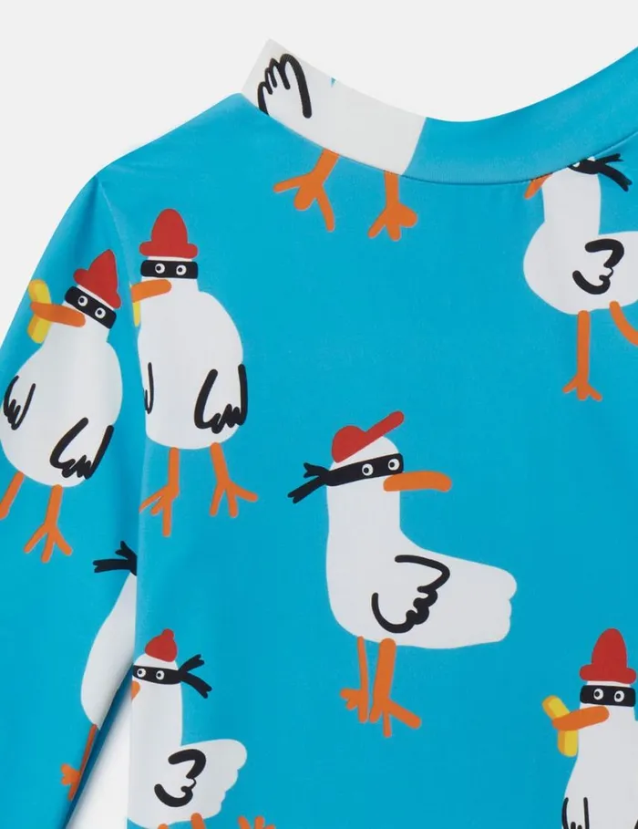 Kids Seagull Bandit Rash Top Turquoise Stella McCartney Baby Boys Kids Seagull Bandit Rash Top Turquoise Stella McCartney Baby Boys