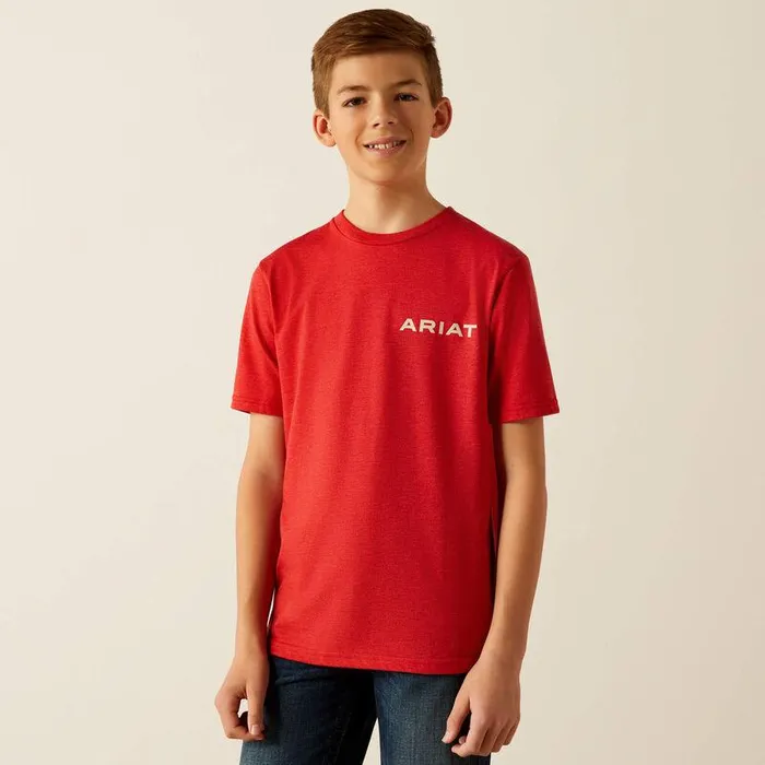 Kids TShirts and Polos Ariat Ariat Original Flag Scope TShirt Red Heather