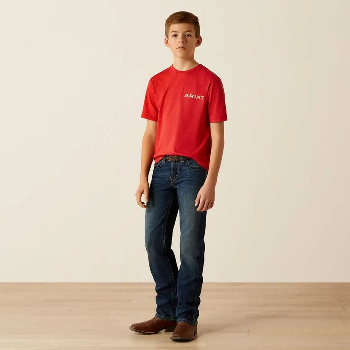 Kids TShirts and Polos Ariat Ariat Original Flag Scope TShirt Red Heather