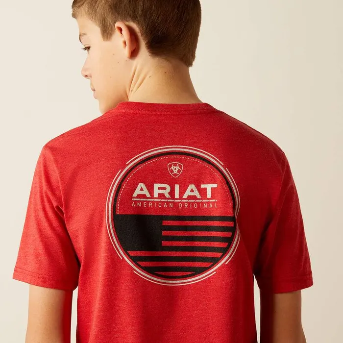 Kids TShirts and Polos Ariat Ariat Original Flag Scope TShirt Red Heather