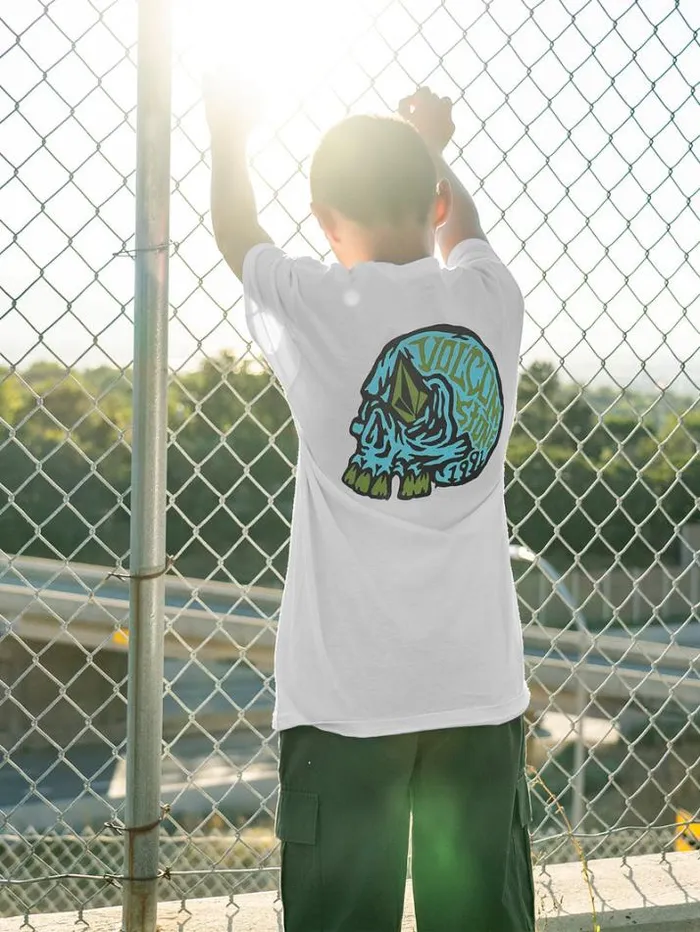 Kids TShirts and Tanks Volcom Big Boys Eyecolades Short Sleeve Tee 8211 White