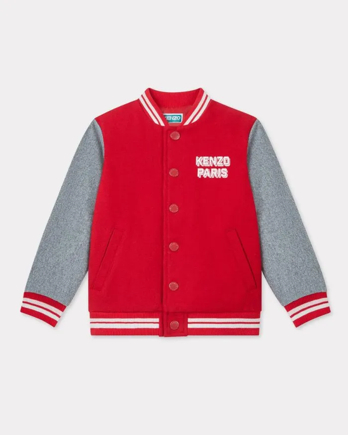 Kids Wool Embroidered Jacket Cherry Kenzo Jackets And Coats