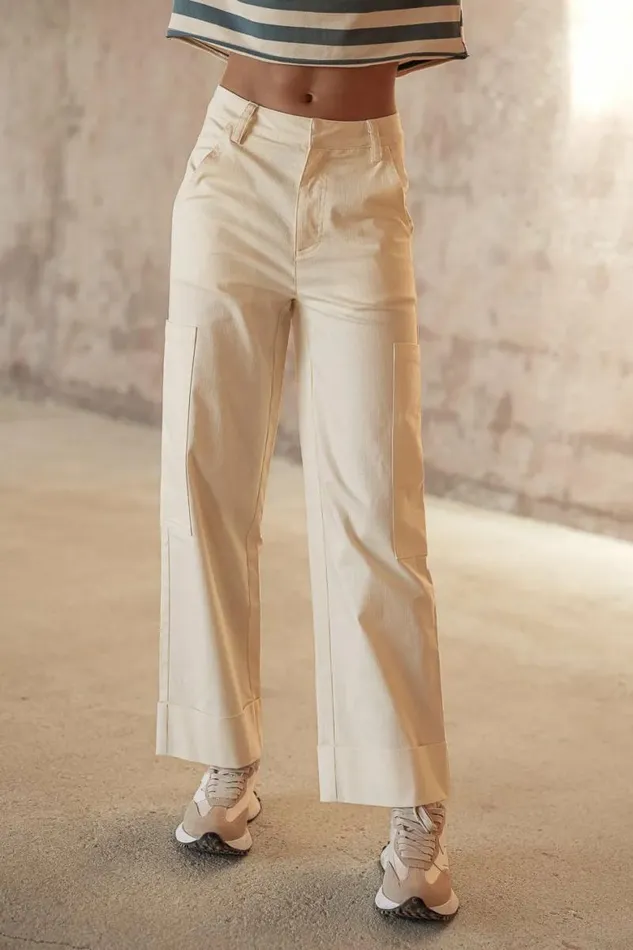 Kienna Cargo Pants In Cream Cream Women Bohme Pants