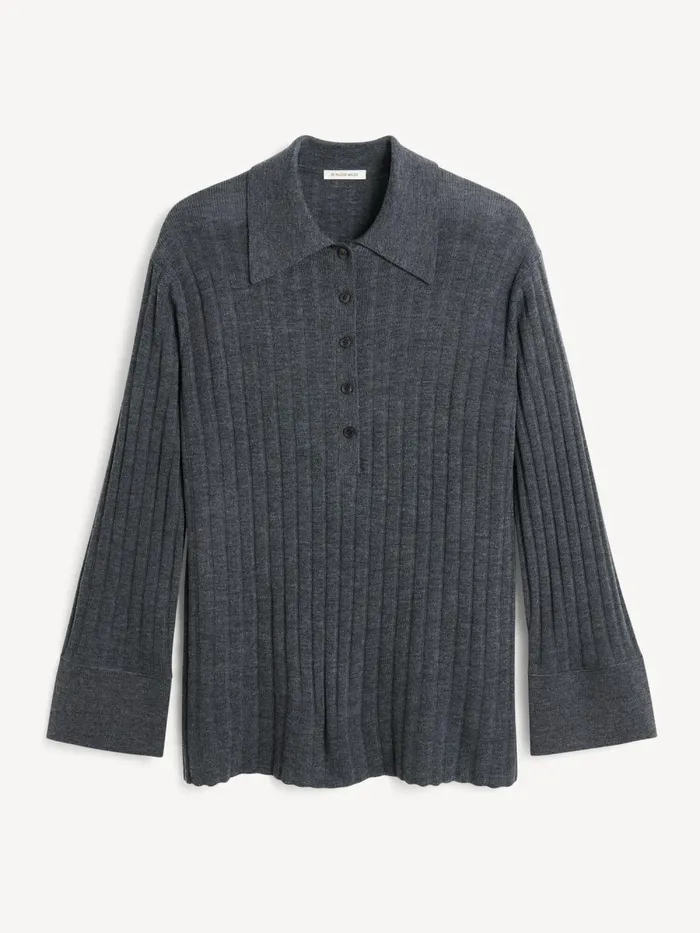 Knitwear Women By Malene Birger Delphine Merino Wool Sweater Jet Grey
