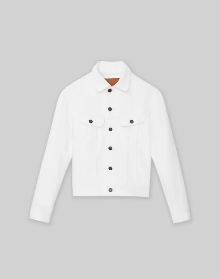 Lafayette 148 New York L148 Denim Jacket White Ready To Wear Jackets and Blazers