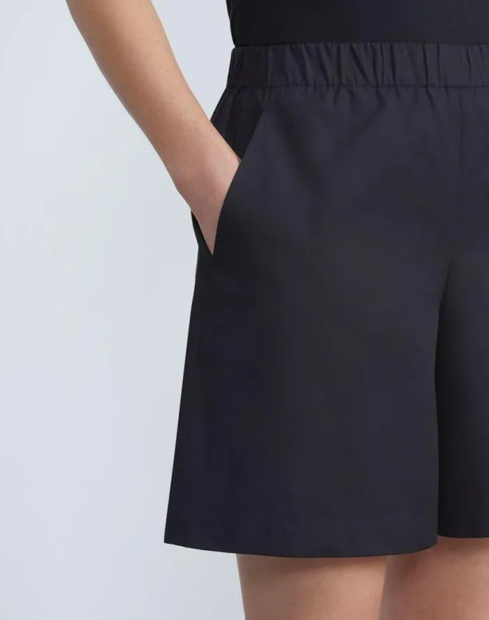 Lafayette 148 New York Organic Cotton Poplin Riverside Short Black Ready To Wear Pants and Shorts