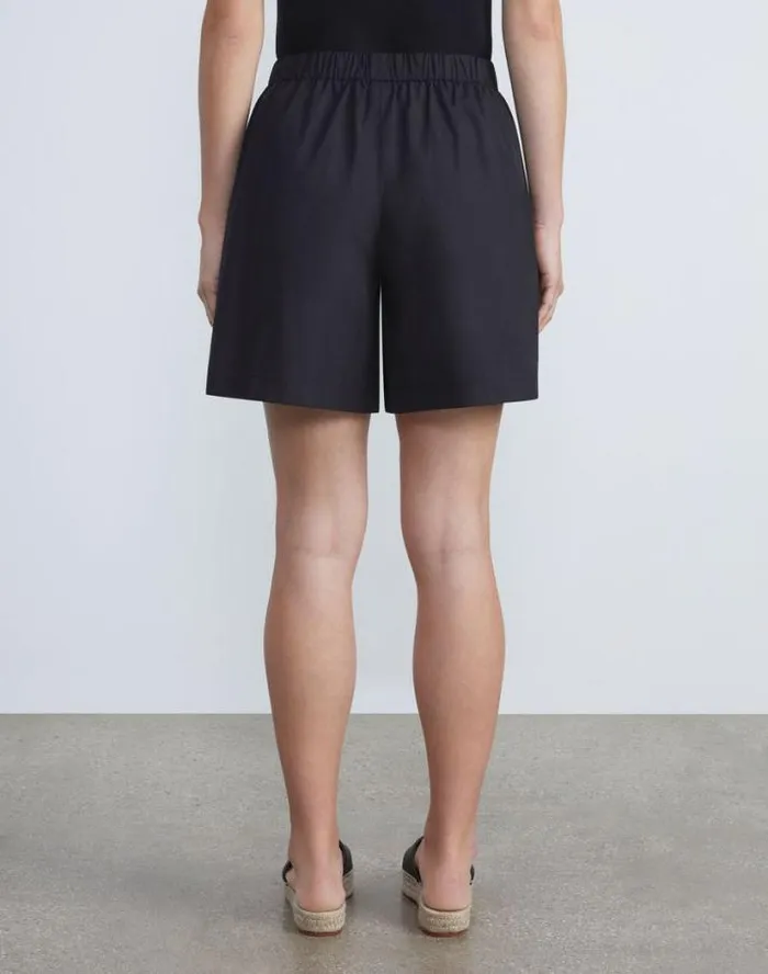 Lafayette 148 New York Organic Cotton Poplin Riverside Short Black Ready To Wear Pants and Shorts