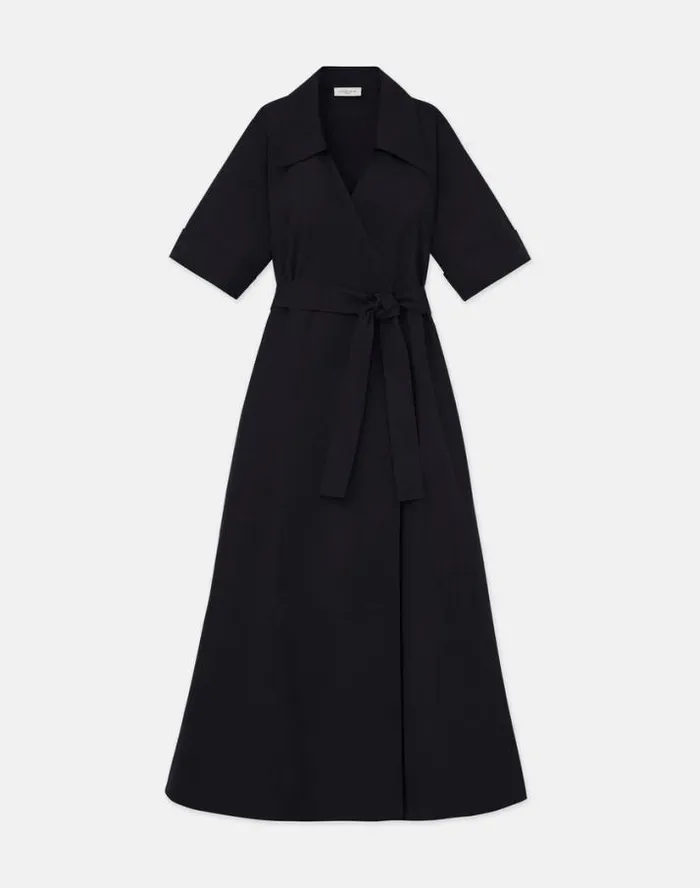 Lafayette 148 New York Organic Cotton Poplin Surplice Shirtdress Black Ready To Wear Dresses Lafayette 148 New York Organic Cotton Poplin Surplice Shirtdress Black Ready To Wear Dresses