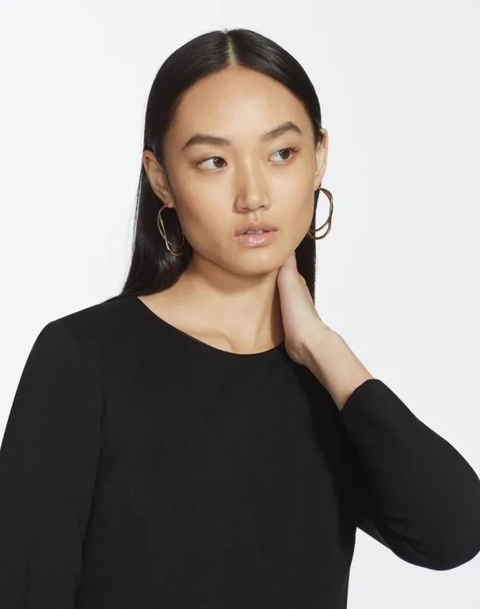 Lafayette 148 New York Punto Milano Flared Midi Dress Black Ready To Wear Dresses