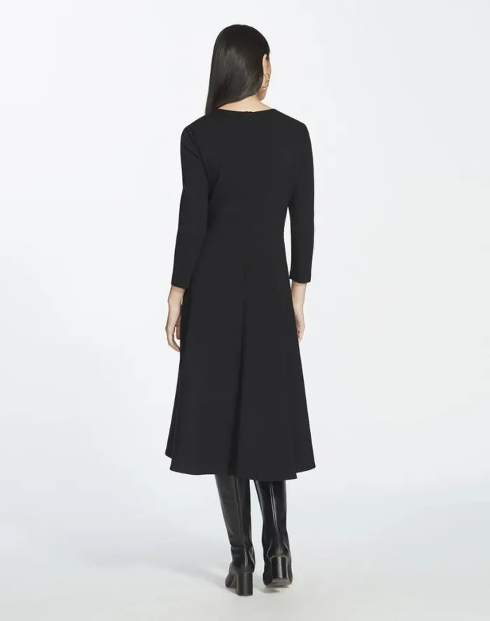 Lafayette 148 New York Punto Milano Flared Midi Dress Black Ready To Wear Dresses