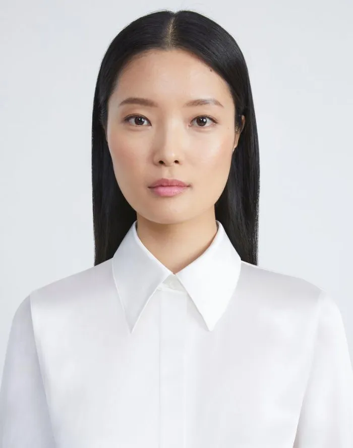 Lafayette 148 New York Silk Charmeuse Blouse Black Ready To Wear Suits