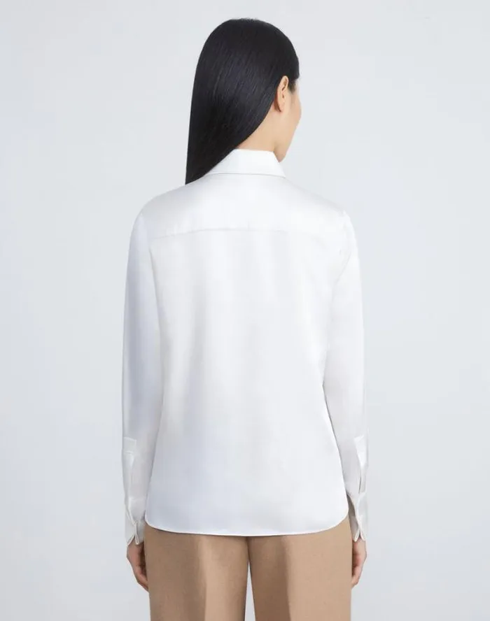 Lafayette 148 New York Silk Charmeuse Blouse Black Ready To Wear Suits