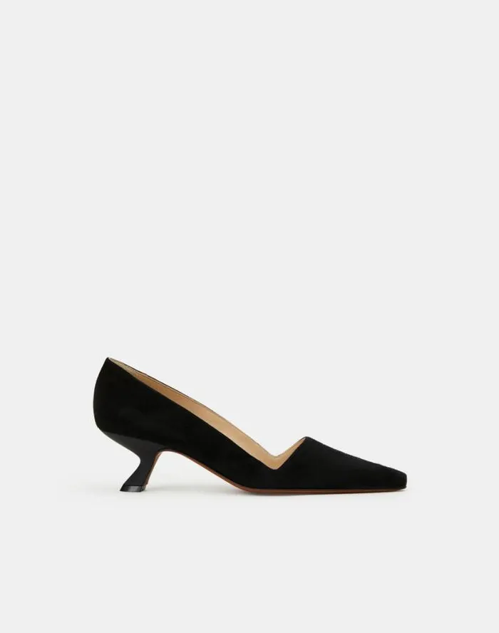 Lafayette 148 New York Suede Heeled Pump Black Shoes Heels