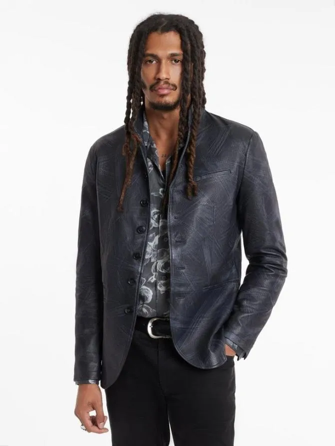 LASSEN JACKET Dusty Blue Clothing John Varvatos Leather Jackets
