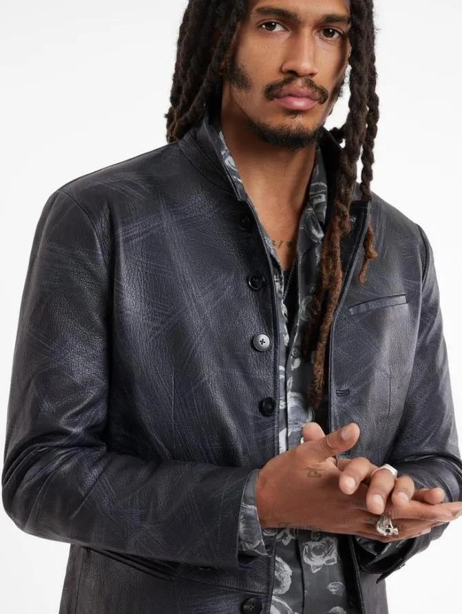 LASSEN JACKET Dusty Blue Clothing John Varvatos Leather Jackets