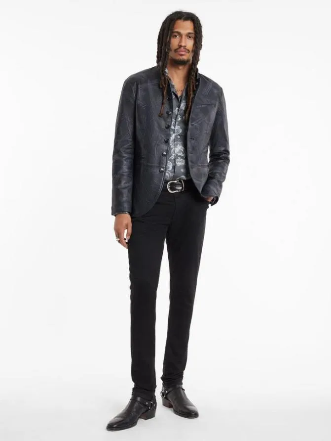 LASSEN JACKET Dusty Blue Clothing John Varvatos Leather Jackets