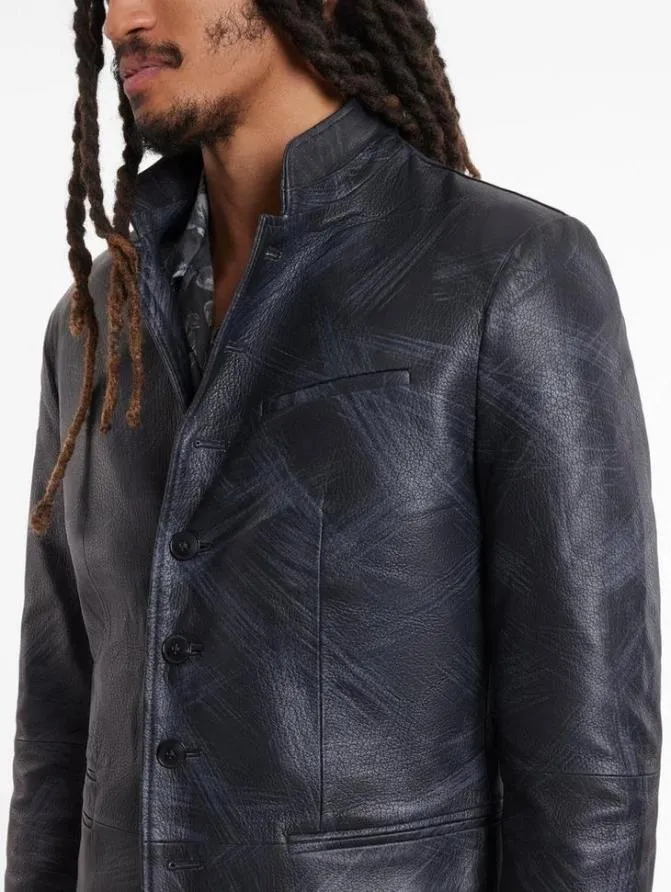 LASSEN JACKET Dusty Blue Clothing John Varvatos Leather Jackets