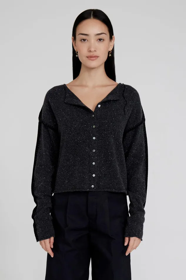 Laure Cashmere Cardigan Caviale Women Chan Luu Knitwear