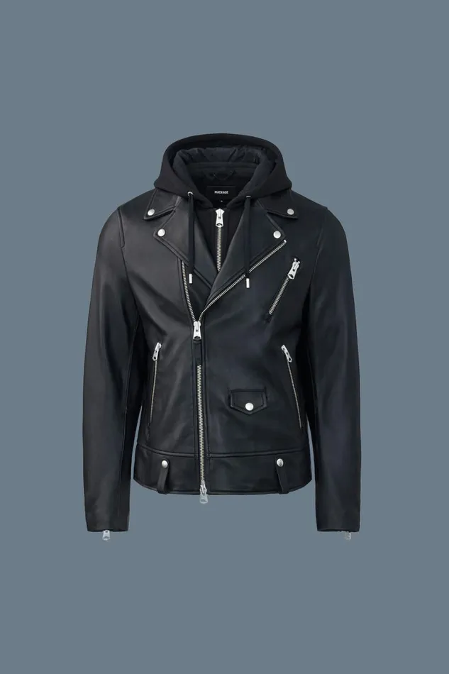 Leather Jackets Men Mackage MAGNUSCN 2in1 Leather Biker Jacket Black