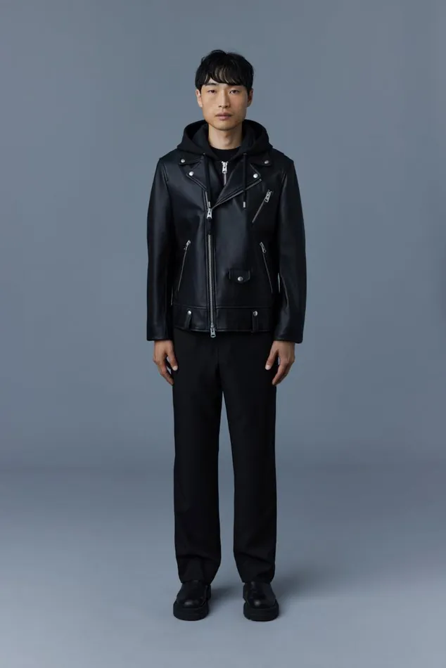 Leather Jackets Men Mackage MAGNUSCN 2in1 Leather Biker Jacket Black
