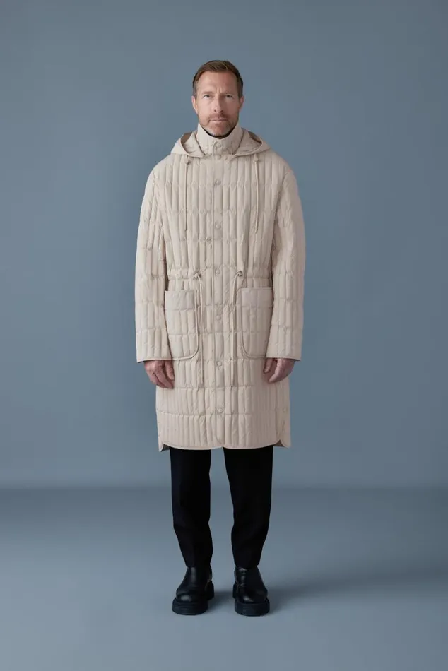 Light Down Jackets Men Mackage ASHER Light Down Vertical Quilted Coat Trench