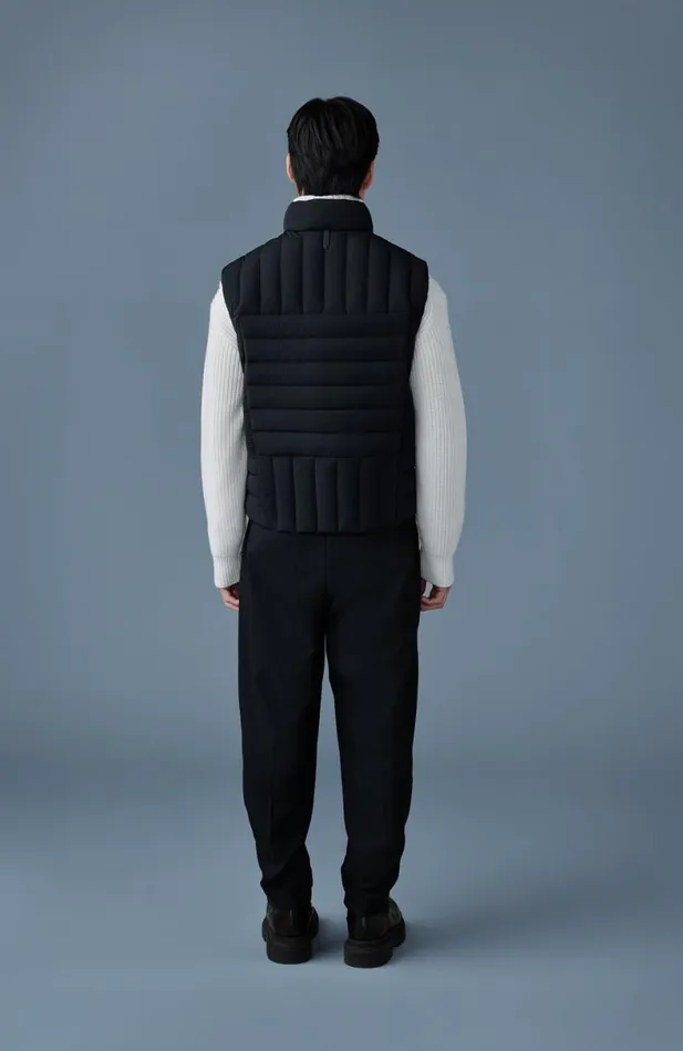 Light Down Jackets Men Mackage TITUS Perpendicular Channel Quilt Down Vest Black