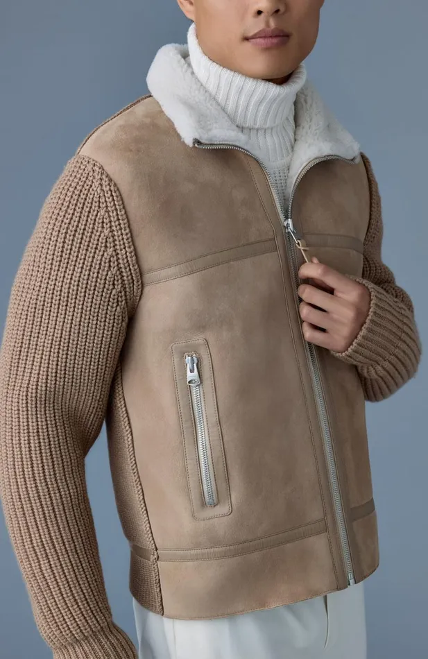 Light Jackets Men Mackage JONATHAN Mixedmedia Shearling Jacket Light Camelnatural Light Jackets Men Mackage JONATHAN Mixedmedia Shearling Jacket Light Camelnatural