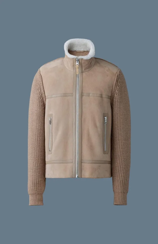 Light Jackets Men Mackage JONATHAN Mixedmedia Shearling Jacket Light Camelnatural Light Jackets Men Mackage JONATHAN Mixedmedia Shearling Jacket Light Camelnatural