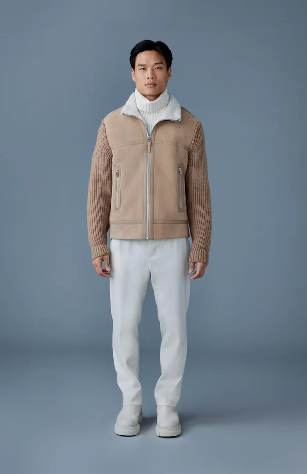 Light Jackets Men Mackage JONATHAN Mixedmedia Shearling Jacket Light Camelnatural Light Jackets Men Mackage JONATHAN Mixedmedia Shearling Jacket Light Camelnatural