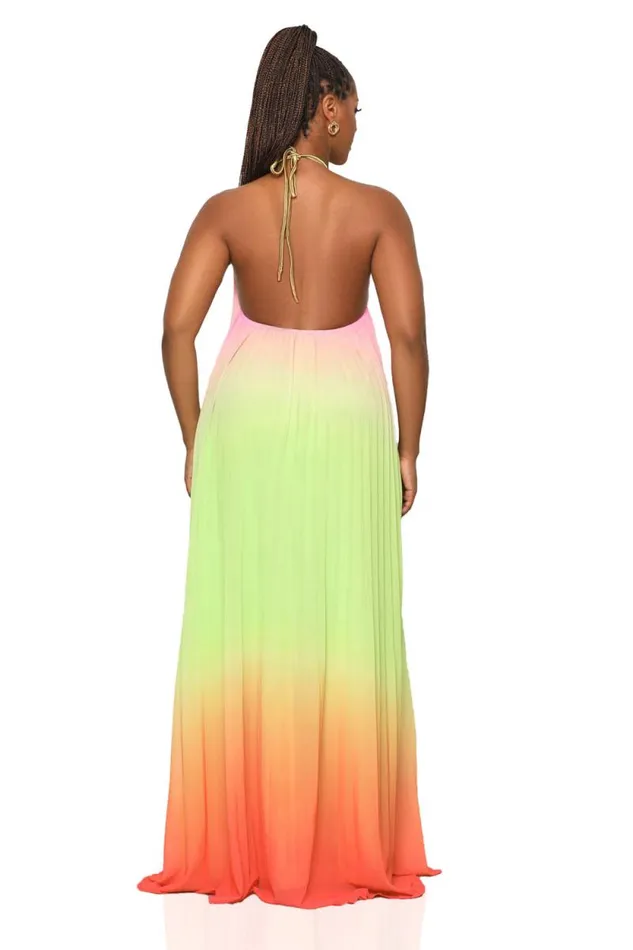 Lilly039s Kloset Dresses Women Ombre Halter Dress Pink Multi