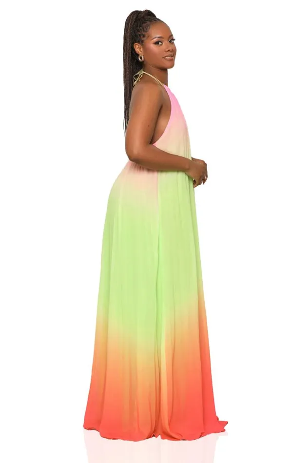 Lilly039s Kloset Dresses Women Ombre Halter Dress Pink Multi