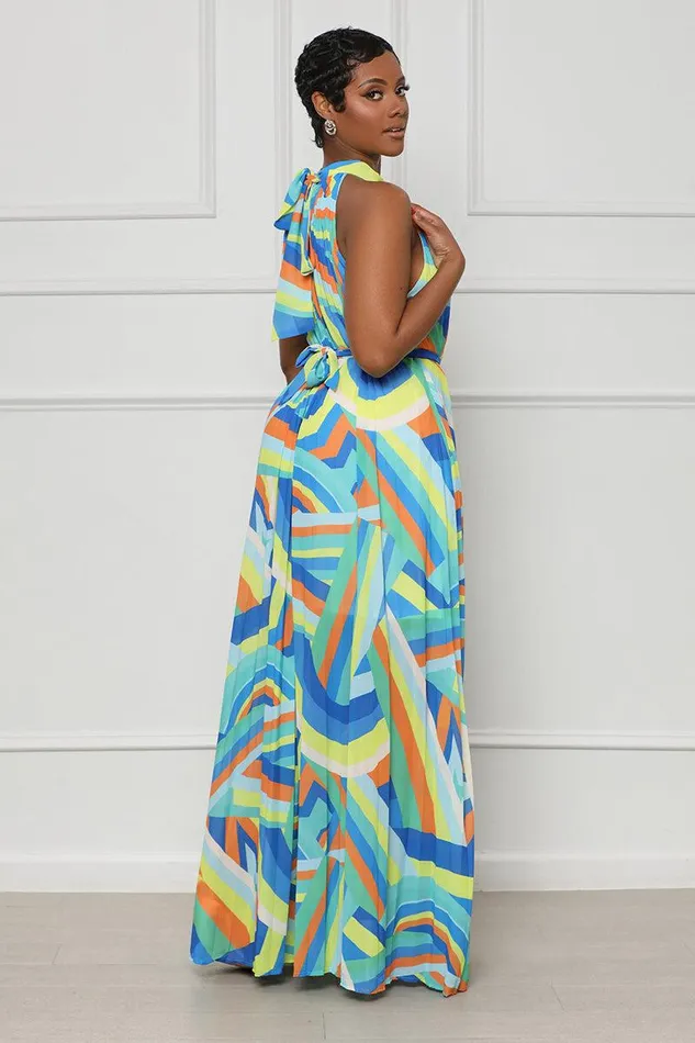 Lilly039s Kloset Dresses Women Sunset Breeze Maxi Dress Blue Multi FINAL SALE