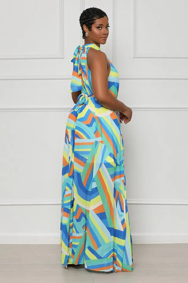 Lilly039s Kloset Dresses Women Sunset Breeze Maxi Dress Blue Multi FINAL SALE