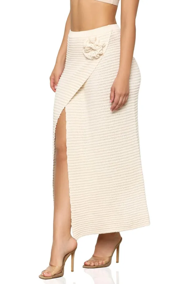 Lilly039s Kloset Skirts Women Wanderlust High Slit Skirt Cream