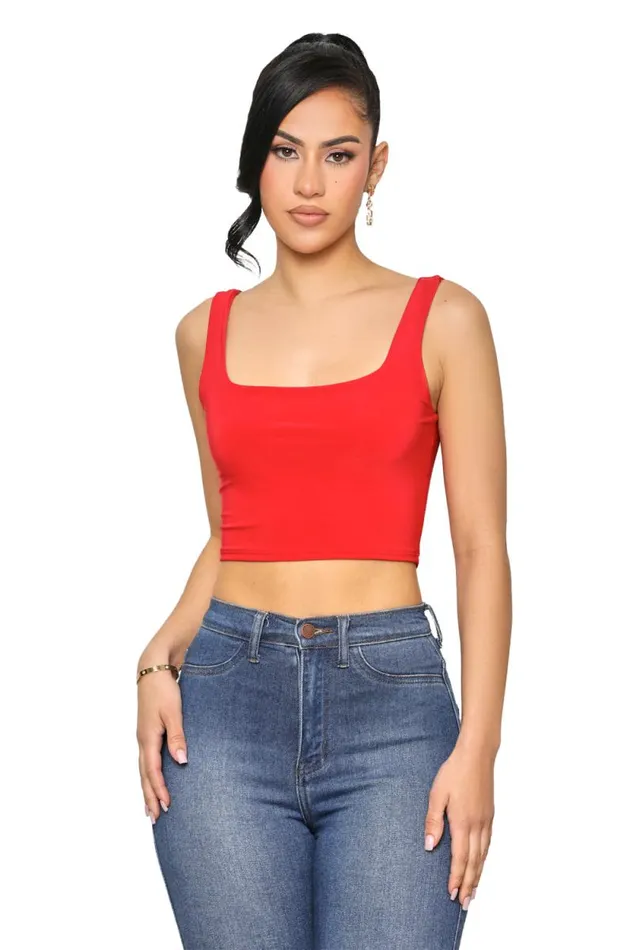 Lilly039s Kloset Tops Women So Basic Crop Tank RedFINAL SALE
