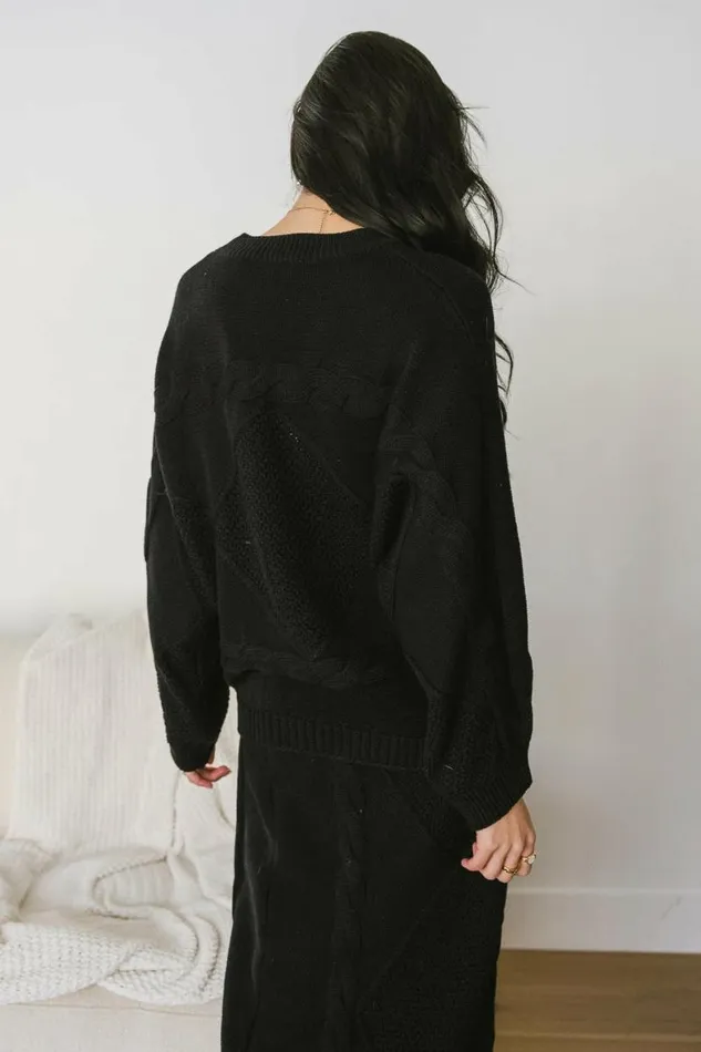 Lilly Cable Knit Sweater In Black Black Women Bohme Sets