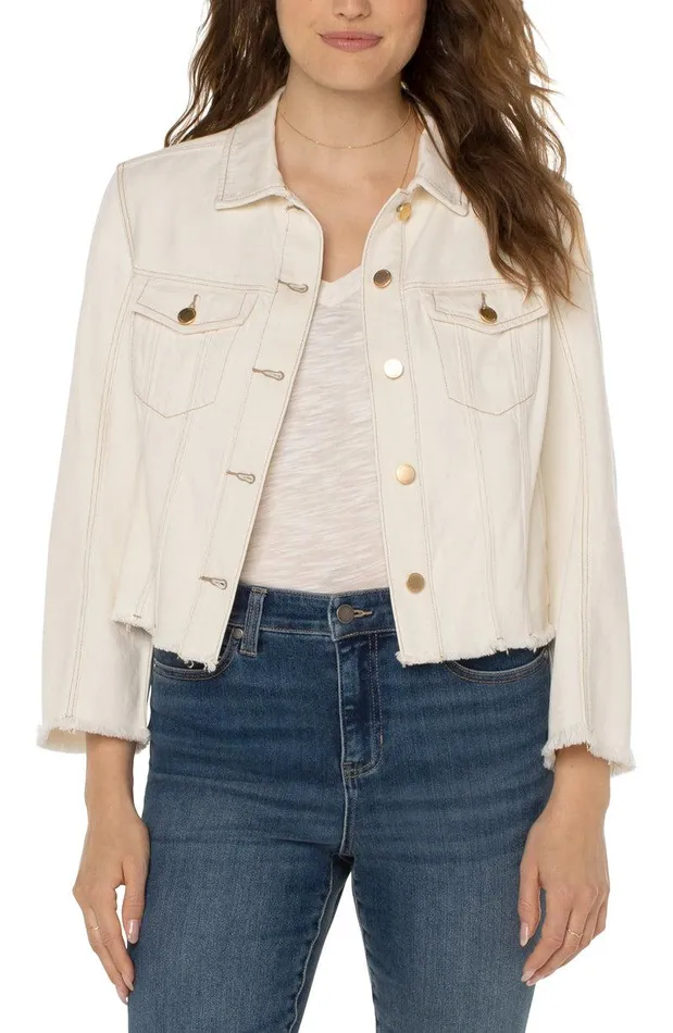 Liverpool Los Angeles ECO TRUCKER JACKET WITH WIDE SLEEVES Antique Ecru Women JEAN JACKETS